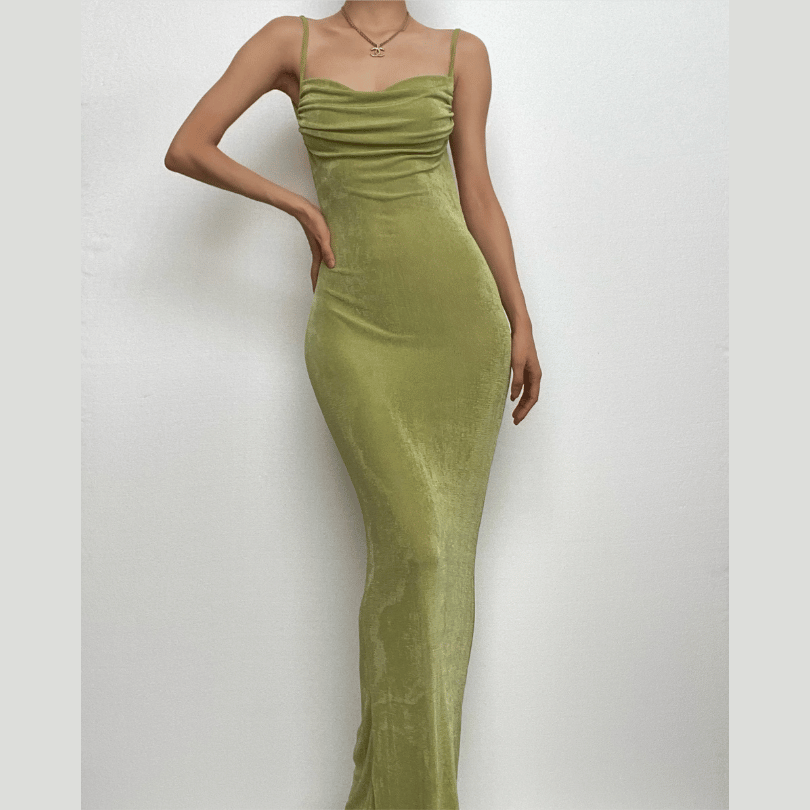 Sleeveless solid ruched self tie backless midi dress – Halibuy