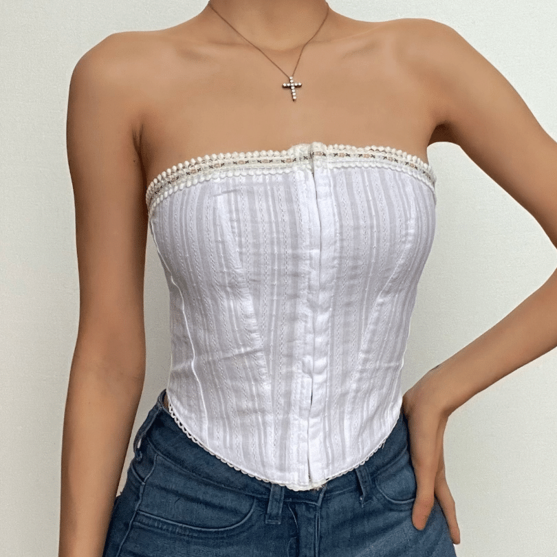 HYFVE Lace Bustier Flowy Tube Top