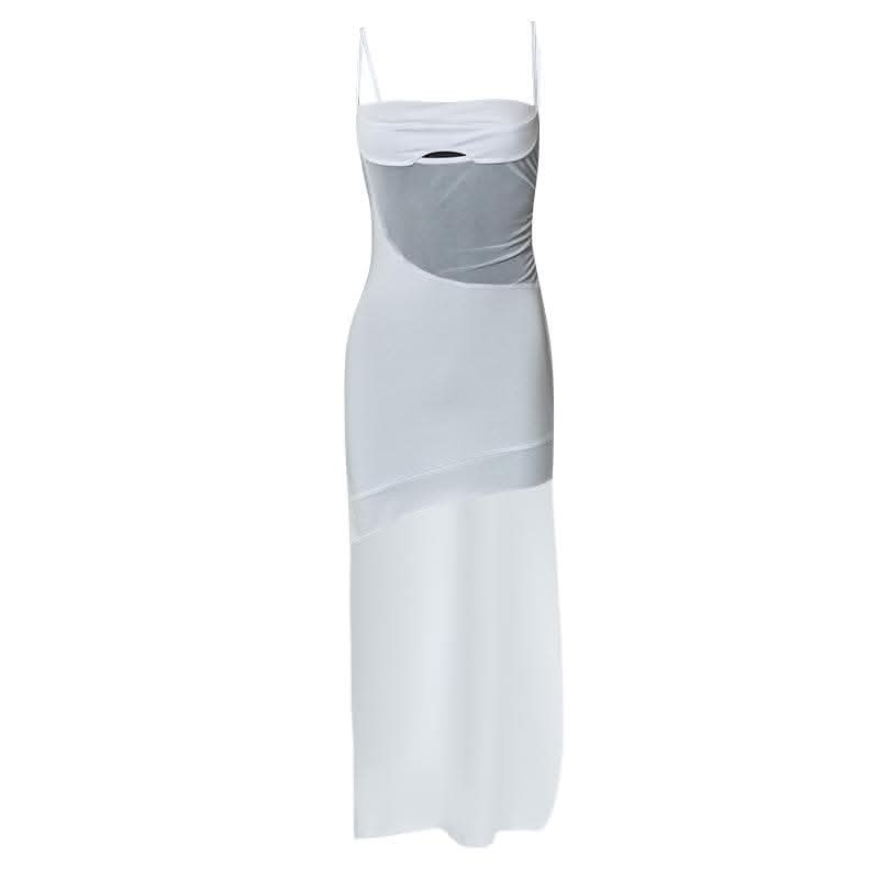 U neck hollow out solid cami cut out maxi dress main image 0