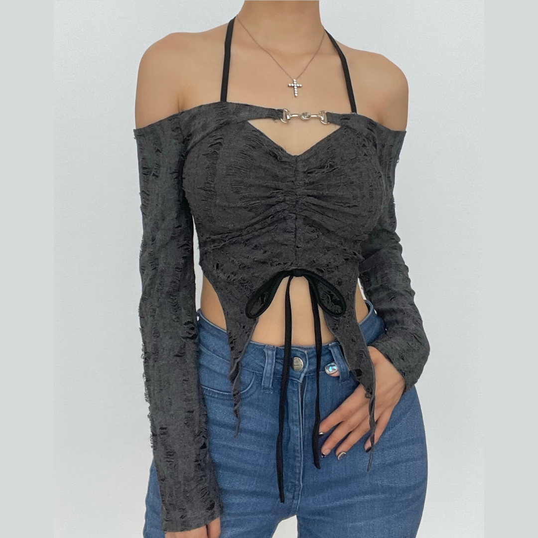 ruched drawstring top