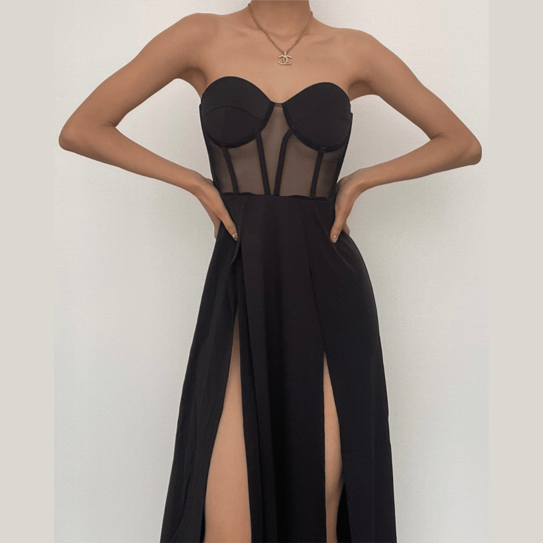 High Slit Tube Maxi Dress main image 0