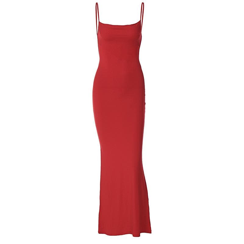 Square neck backless solid sleeveless cami maxi dress Halibuy Square neck backless solid sleeveless cami maxi dress Halibuy