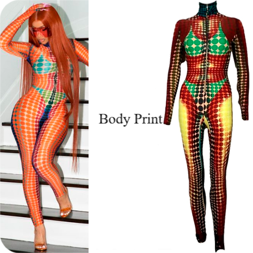 Steal CardiB's Look ! CaridiB's Body Print Dresses 2023