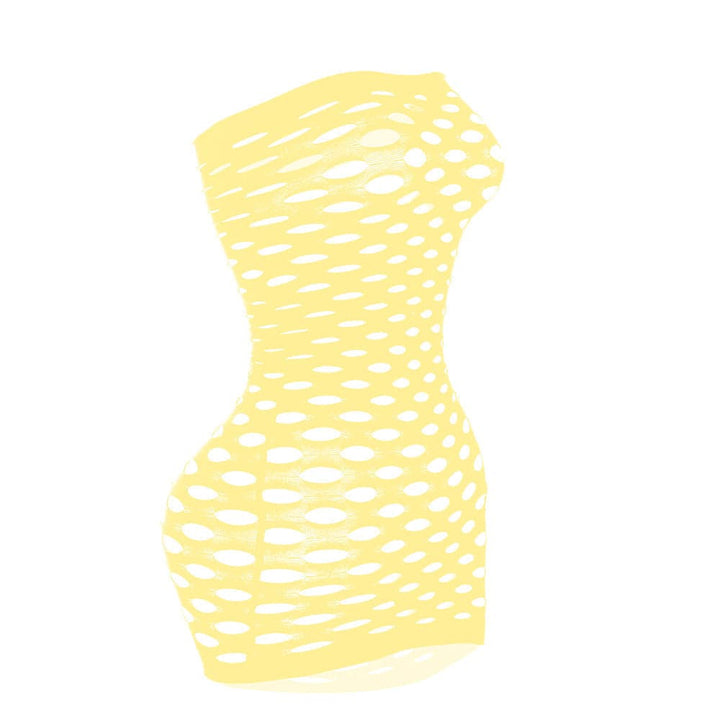 Hollow out net see through tube cut out mini dress  | Festival Outfits Women
