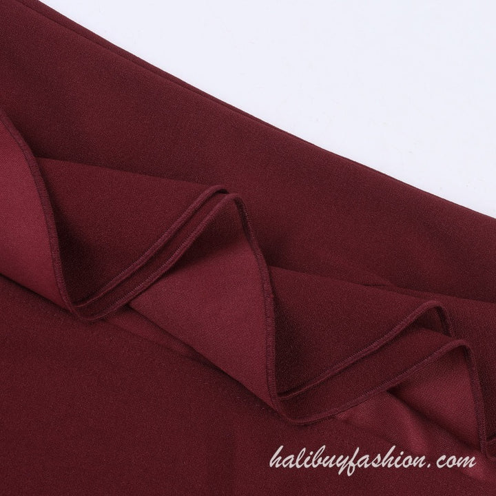 Spaghetti strap ruffle high slit backless satin cami maxi dress - Halibuy - 6