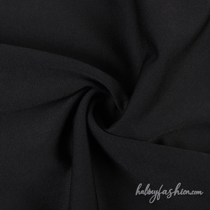 Ruched long sleeve lace hollow out solid mini dress - Halibuy - 7