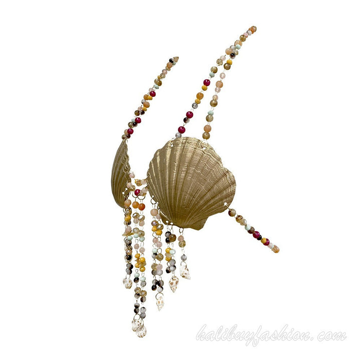 Halter beaded tassels backless bralette - Halibuy - 6
