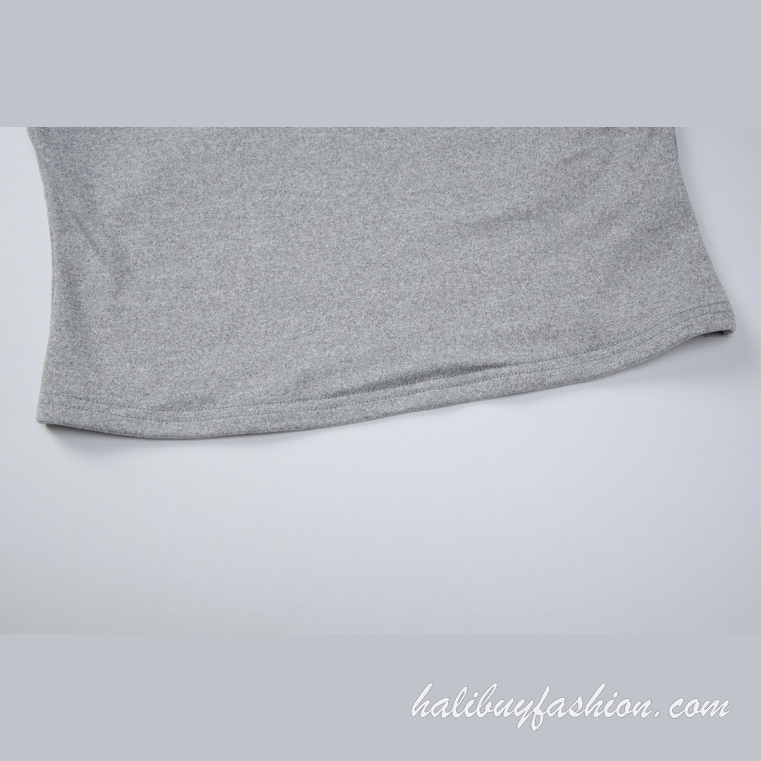 Long sleeve v neck solid cross front knitted lace crop top - Halibuy - 8