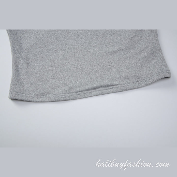 Long sleeve v neck solid cross front knitted lace crop top - Halibuy - 8