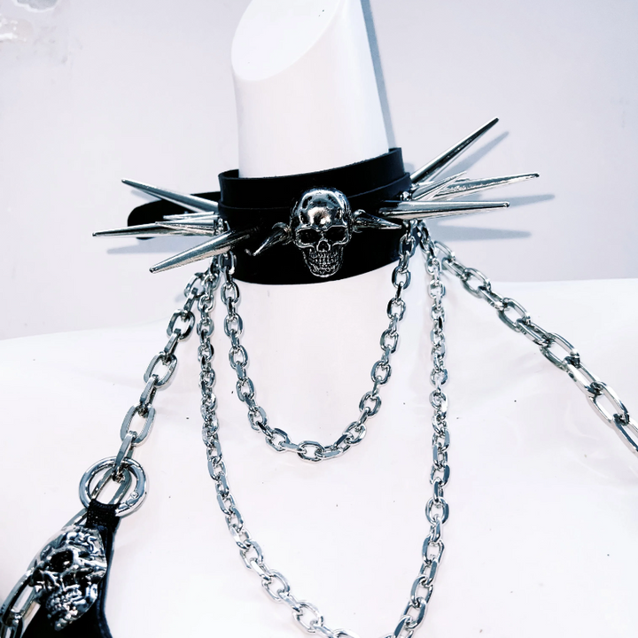 Halter rivet PU leather belt mini dress  | Festival Outfits Women