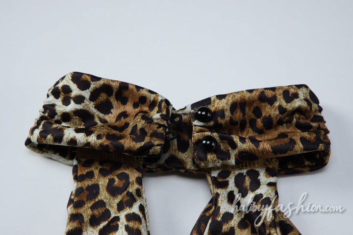 Leopard print halter button lace up hollow out top - Halibuy - 8