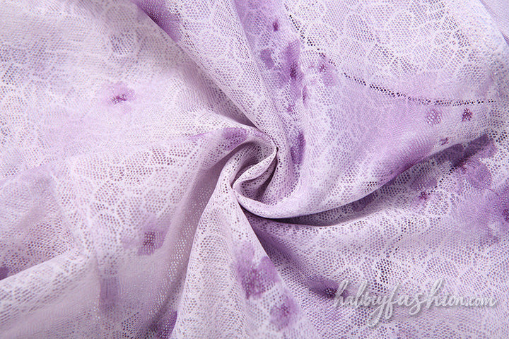 Halter flower applique print irregular lace top