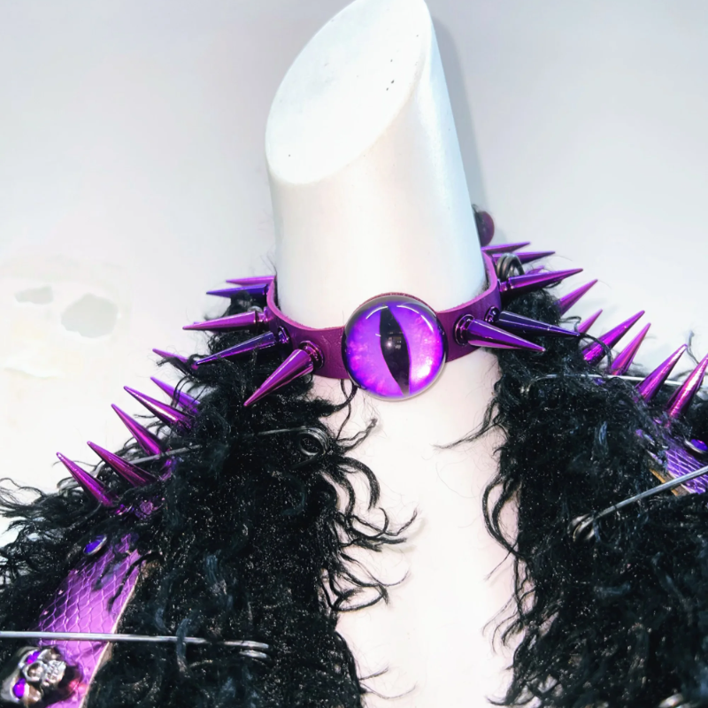 Halter skull applique rivet fluffy top  | Festival Outfits Women