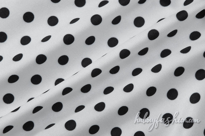 Halter self tie polka dot o ring bikini swimwear