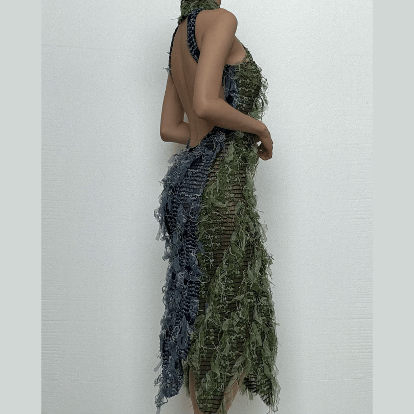 Riga mai tsayi mai kama da takalmi mai laushi mara baya ta Halter | Kayan Biki na Mata