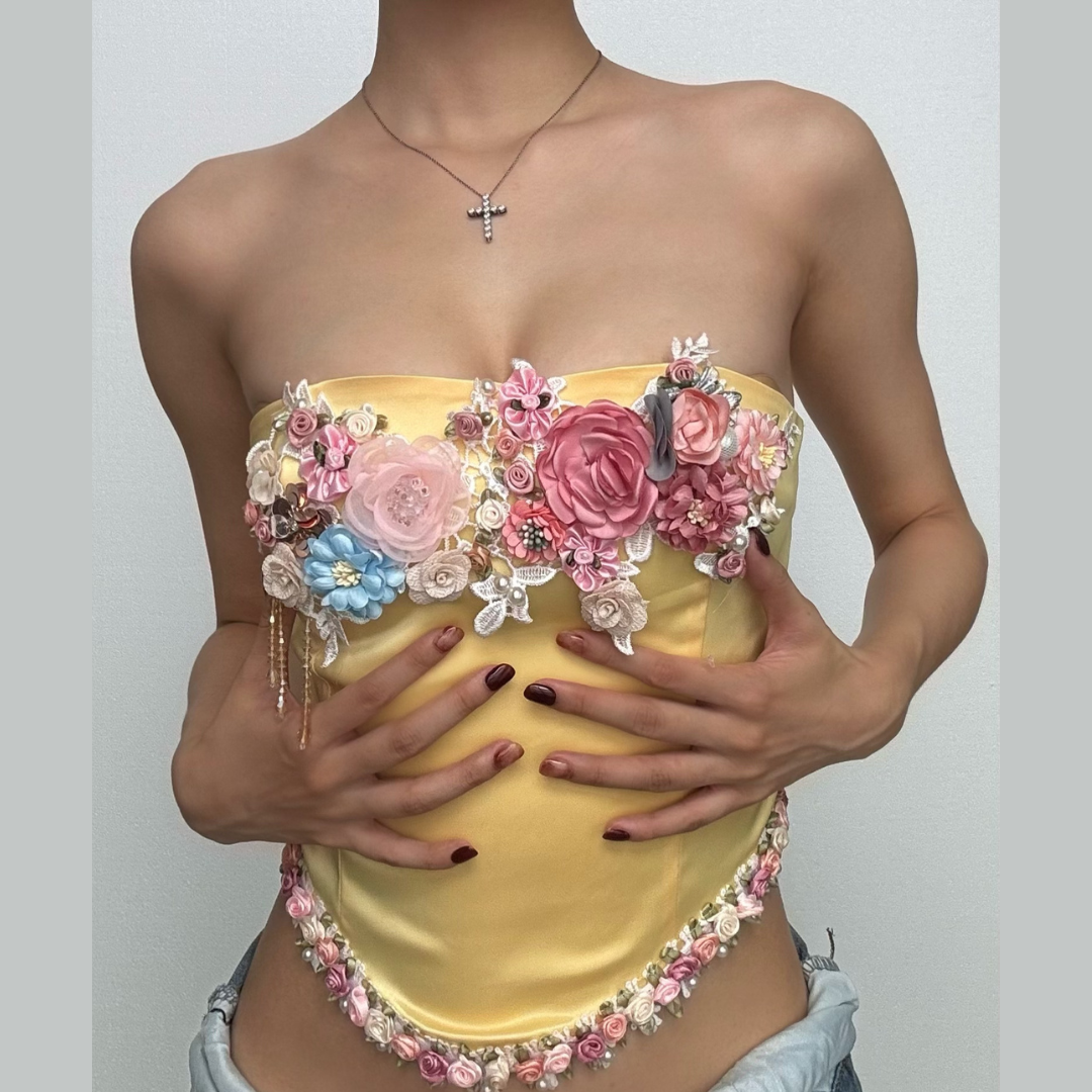 Tufafin Satin Bustier mai ɗauke da zip-up na mata | Kayan Biki na Mata