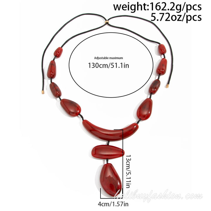 Beaded irregular abstract contrast necklace - Halibuy - 13