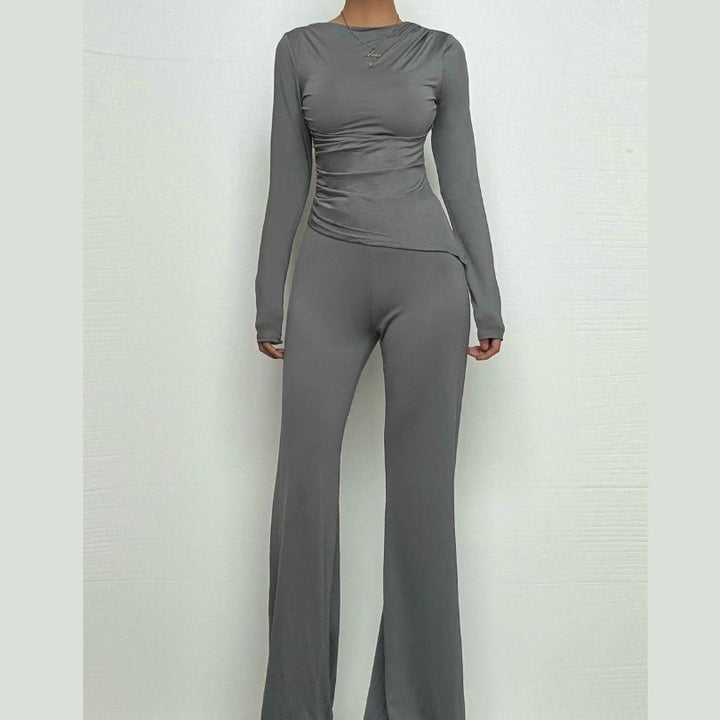 Long sleeve ruched high rise pant set  | Festival Outfits Women