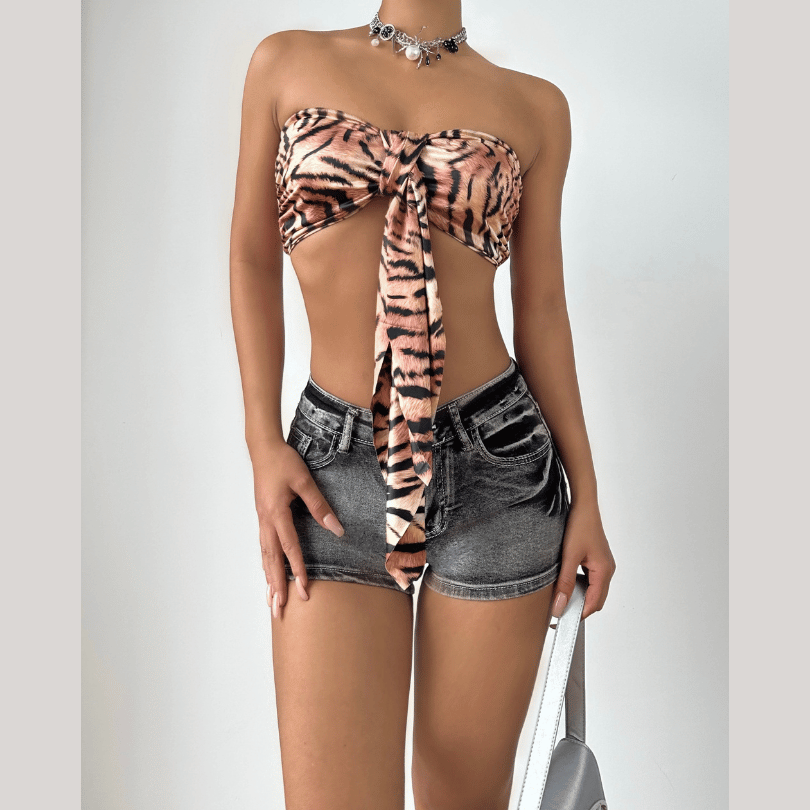 Leopard print sweetheart neck tube top  | Festival Outfits Women  | Cheetah Print Top-final-sale