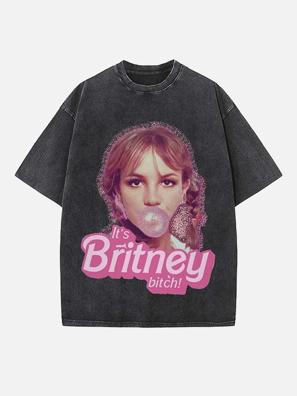Y2K Pop Princess Print Round Neck T-shirt - Design 01