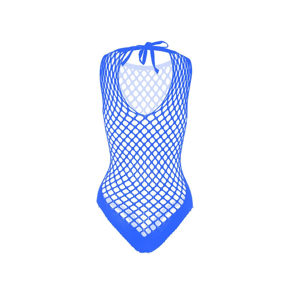 Sleeveless crewneck fishnet knotted bodysuit  | Festival Outfits Women