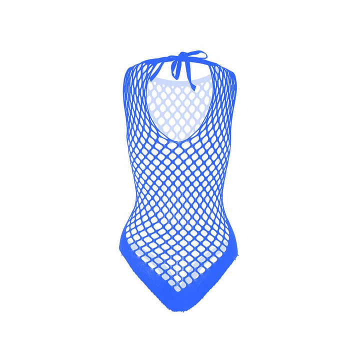 Sleeveless crewneck fishnet knotted bodysuit  | Festival Outfits Women