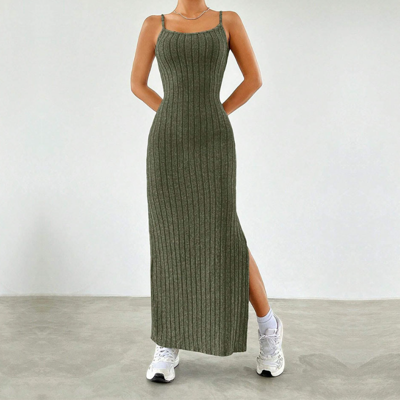 Long sleeve slit cami 2 piece maxi dress  | Festival Outfits Women