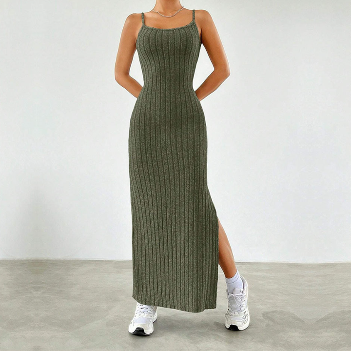 Long sleeve slit cami 2 piece maxi dress  | Festival Outfits Women