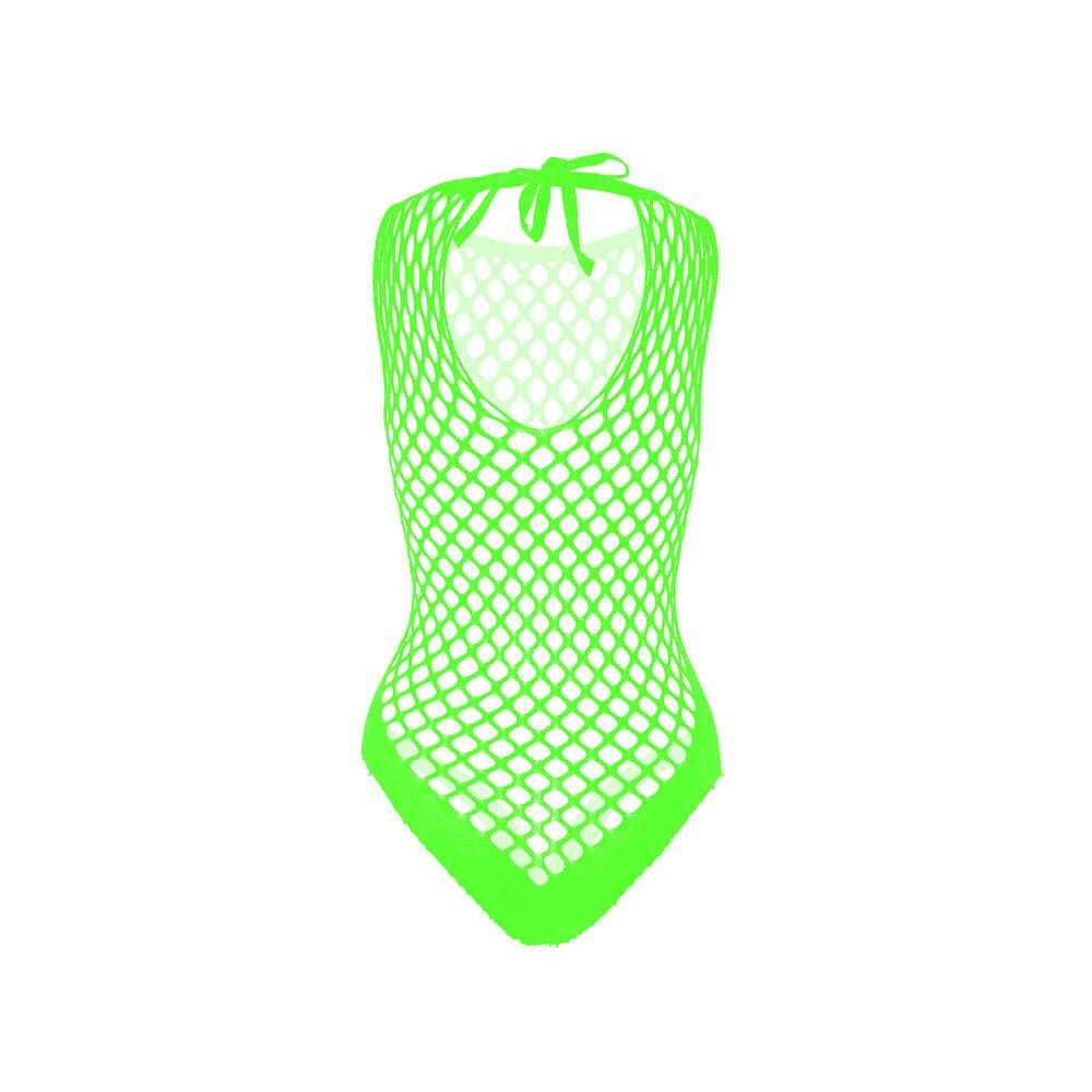 Sleeveless crewneck fishnet knotted bodysuit  | Festival Outfits Women