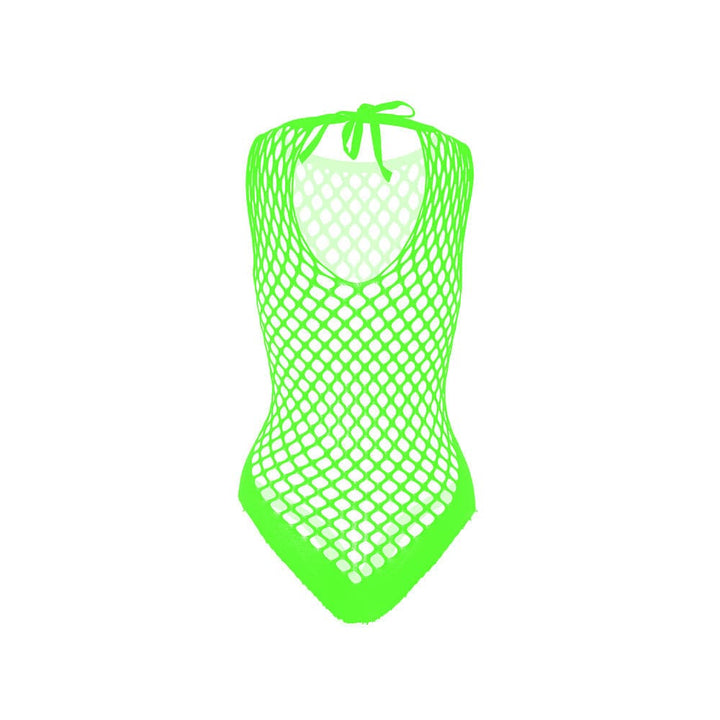 Sleeveless crewneck fishnet knotted bodysuit  | Festival Outfits Women