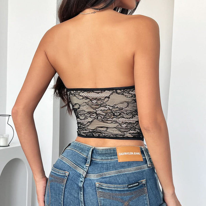 Sweetheart neck lace bustier button top  | Festival Outfits Women