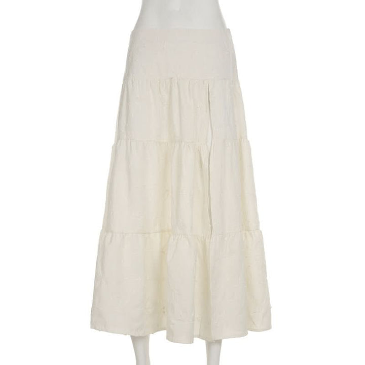 Textured high slit zip-up maxi skirt  | Festival Outfits Women