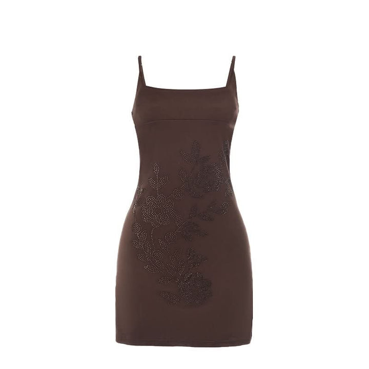 Square neck beaded cami mini dress  | Festival Outfits Women