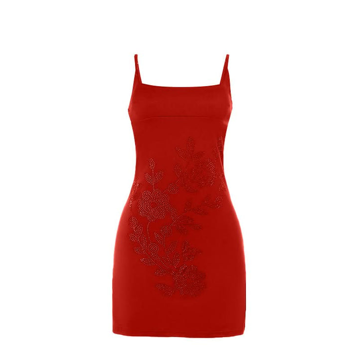 Square neck beaded cami mini dress  | Festival Outfits Women