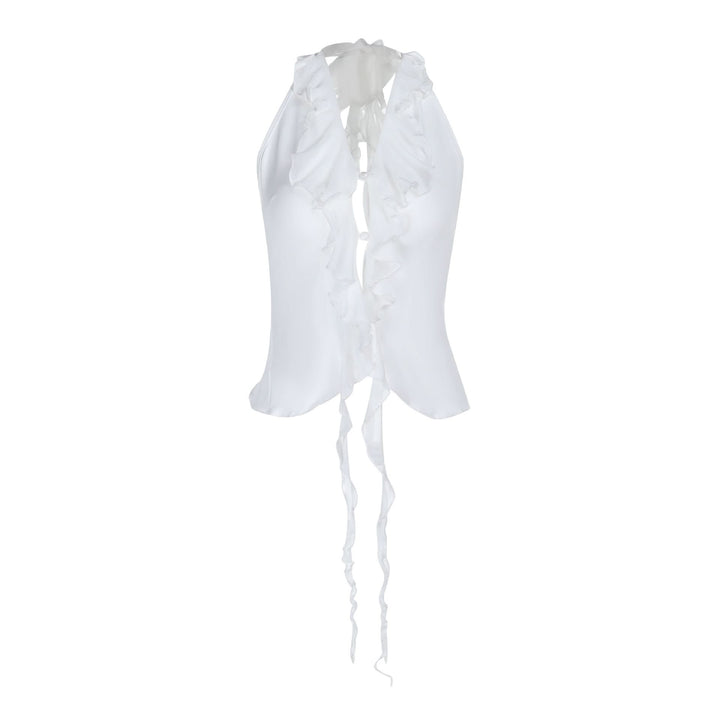 Halter backless ruffle self tie top  | Festival Outfits Women