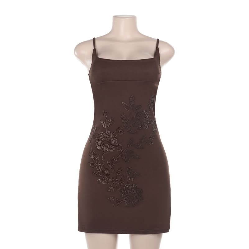 Square neck beaded cami mini dress  | Festival Outfits Women