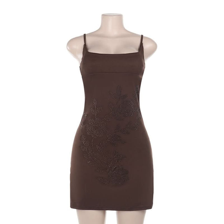 Square neck beaded cami mini dress  | Festival Outfits Women