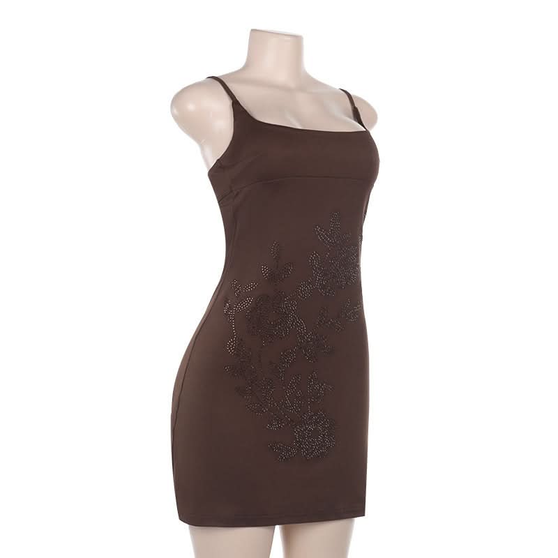 Square neck beaded cami mini dress  | Festival Outfits Women