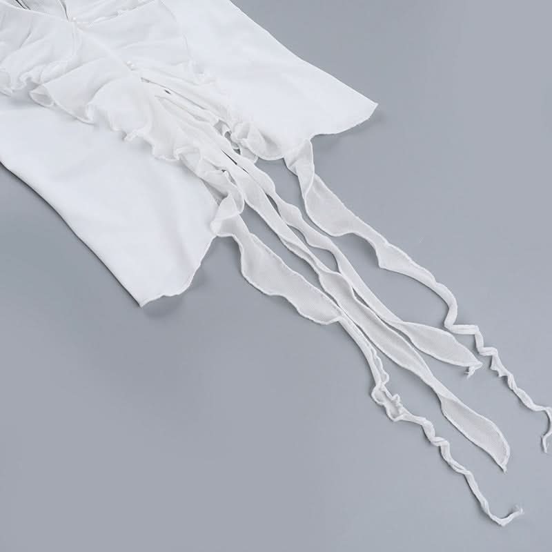 Halter backless ruffle self tie top  | Festival Outfits Women