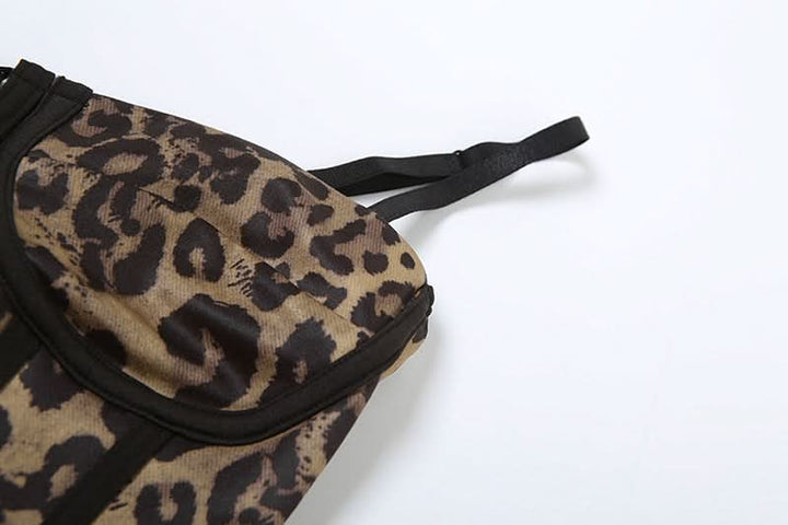 Leopard print lace up cami top  | Festival Outfits Women  | Cheetah Print Top