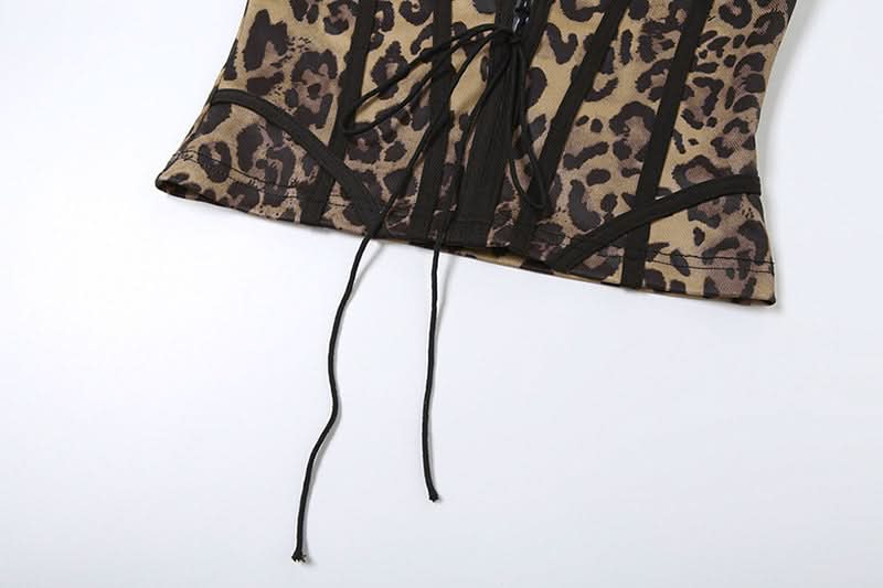 Leopard print lace up cami top  | Festival Outfits Women  | Cheetah Print Top