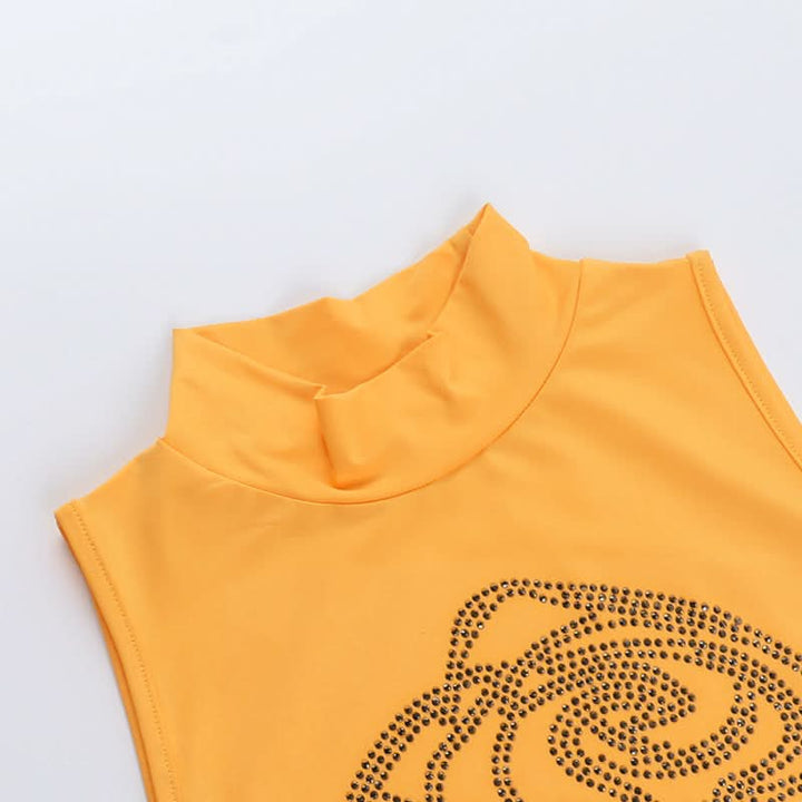 High neck sleeveless beaded top  | Festival Outfits Women