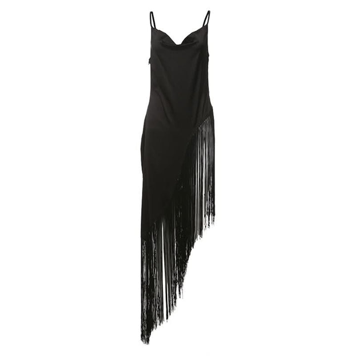 V neck tassels solid irregular cami top  | Festival Outfits Women