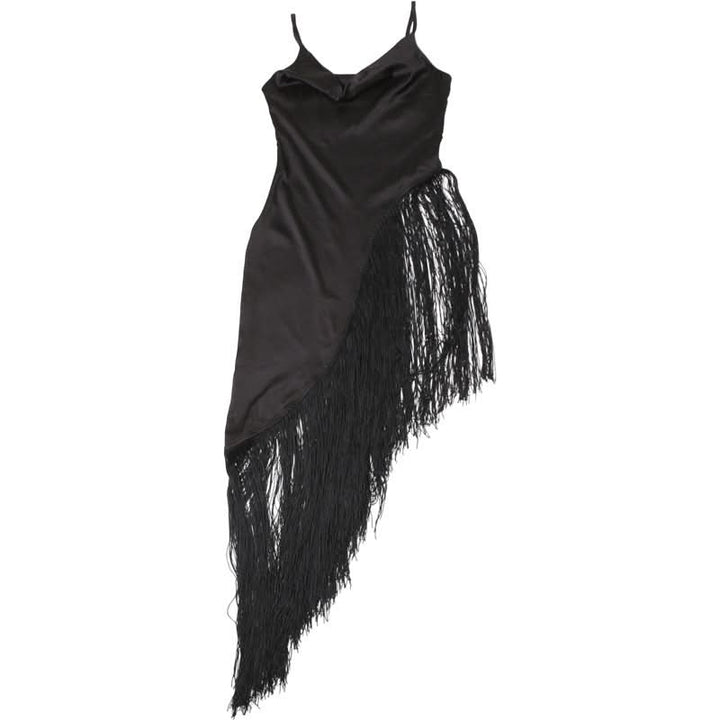 V neck tassels solid irregular cami top  | Festival Outfits Women