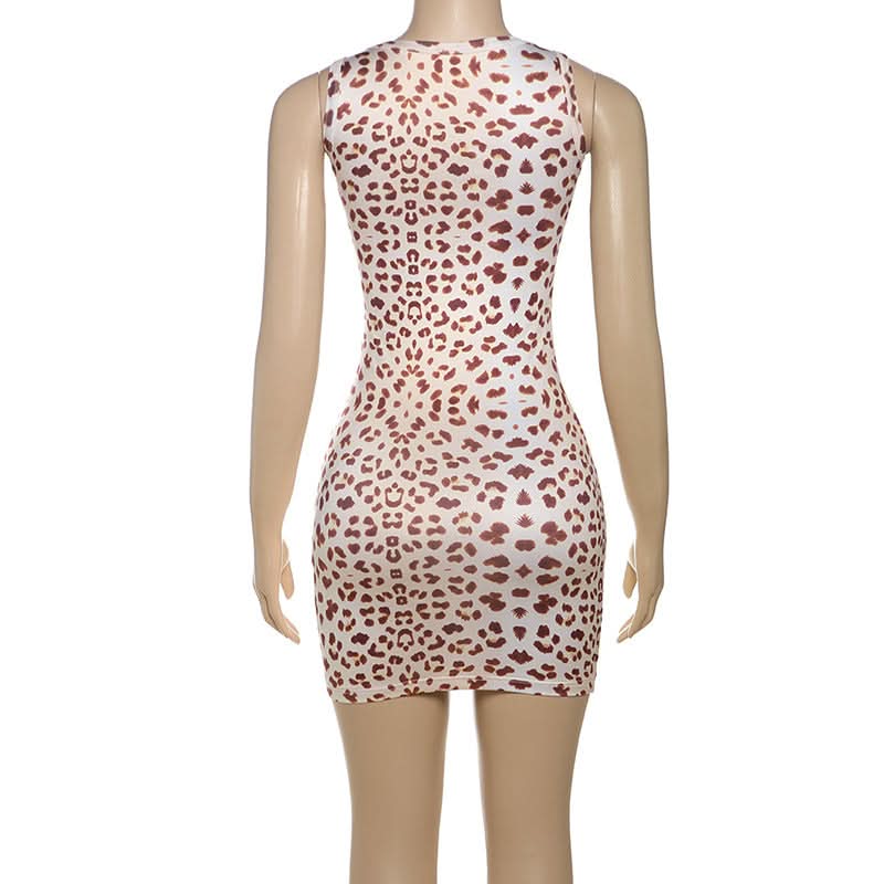 Leopard print lace hem mini dress  | Festival Outfits Women  | Leopard Print Mini Dress