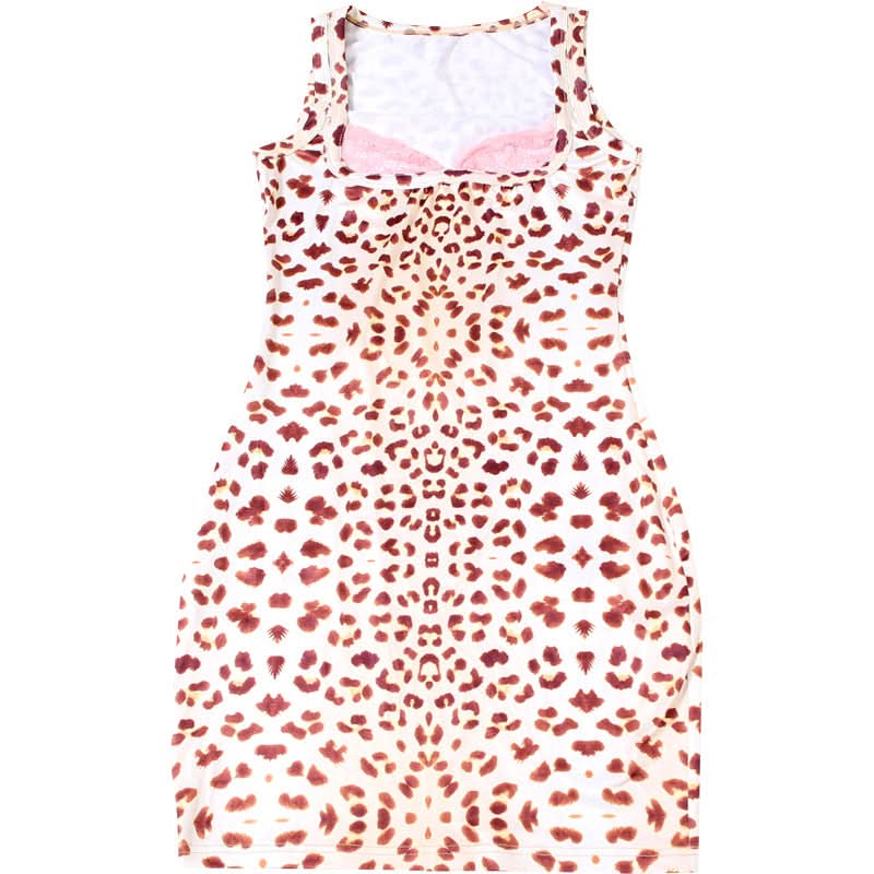 Leopard print lace hem mini dress  | Festival Outfits Women  | Leopard Print Mini Dress