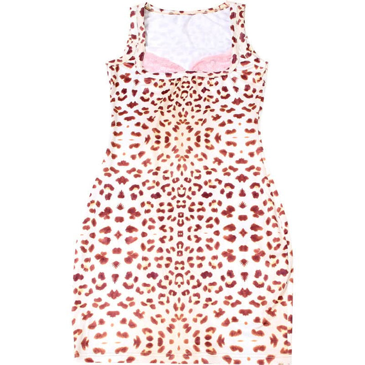 Leopard print lace hem mini dress  | Festival Outfits Women  | Leopard Print Mini Dress