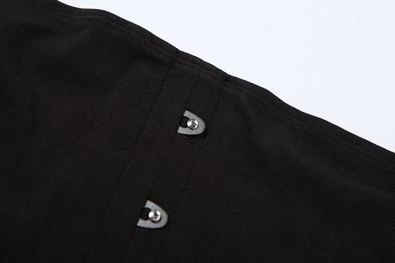 Backless solid button tube top  | Festival Outfits Women