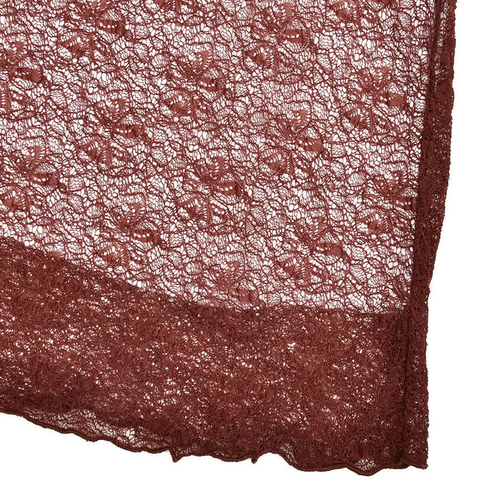 Long sleeve lace see through maxi skirt set  | Festival Outfits Women