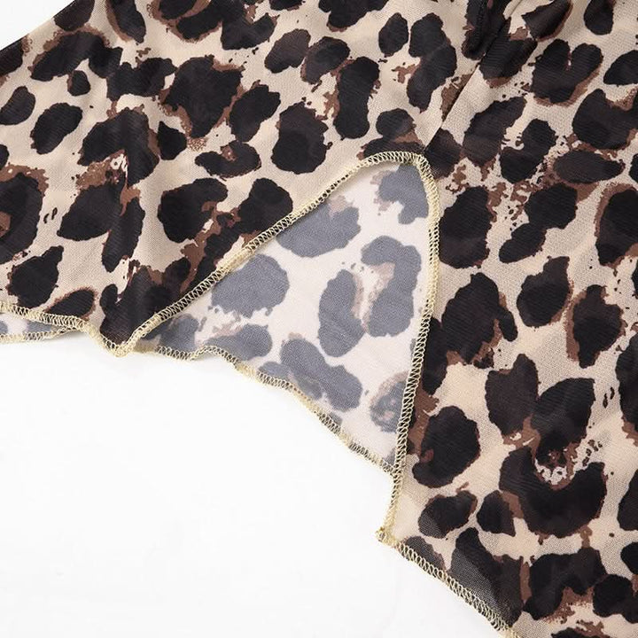 Leopard print v neck self tie long flared sleeve top  | Festival Outfits Women  | Cheetah Print Top-final-sale